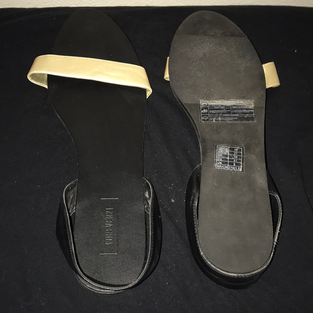 Forever 21 Black/Gold Sandals